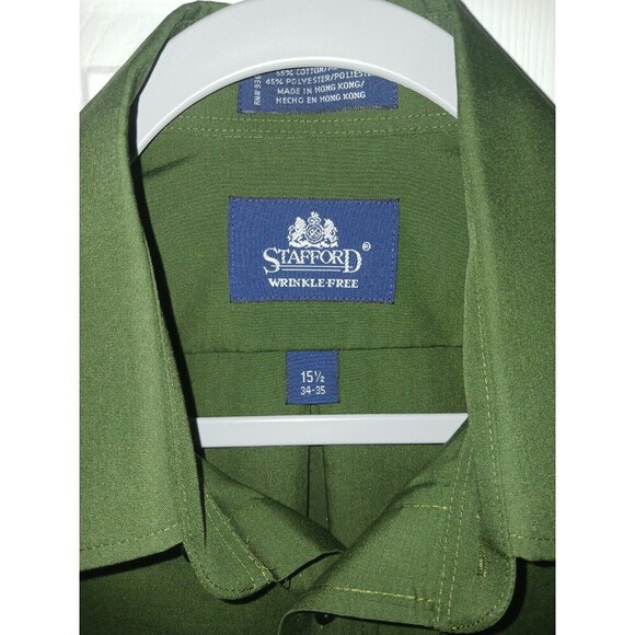 Stafford Essentials Long Sleeve Dress Shirts Size 15.5 34/35 & 32/33 Lot Of 2 - Picture 3 of 10